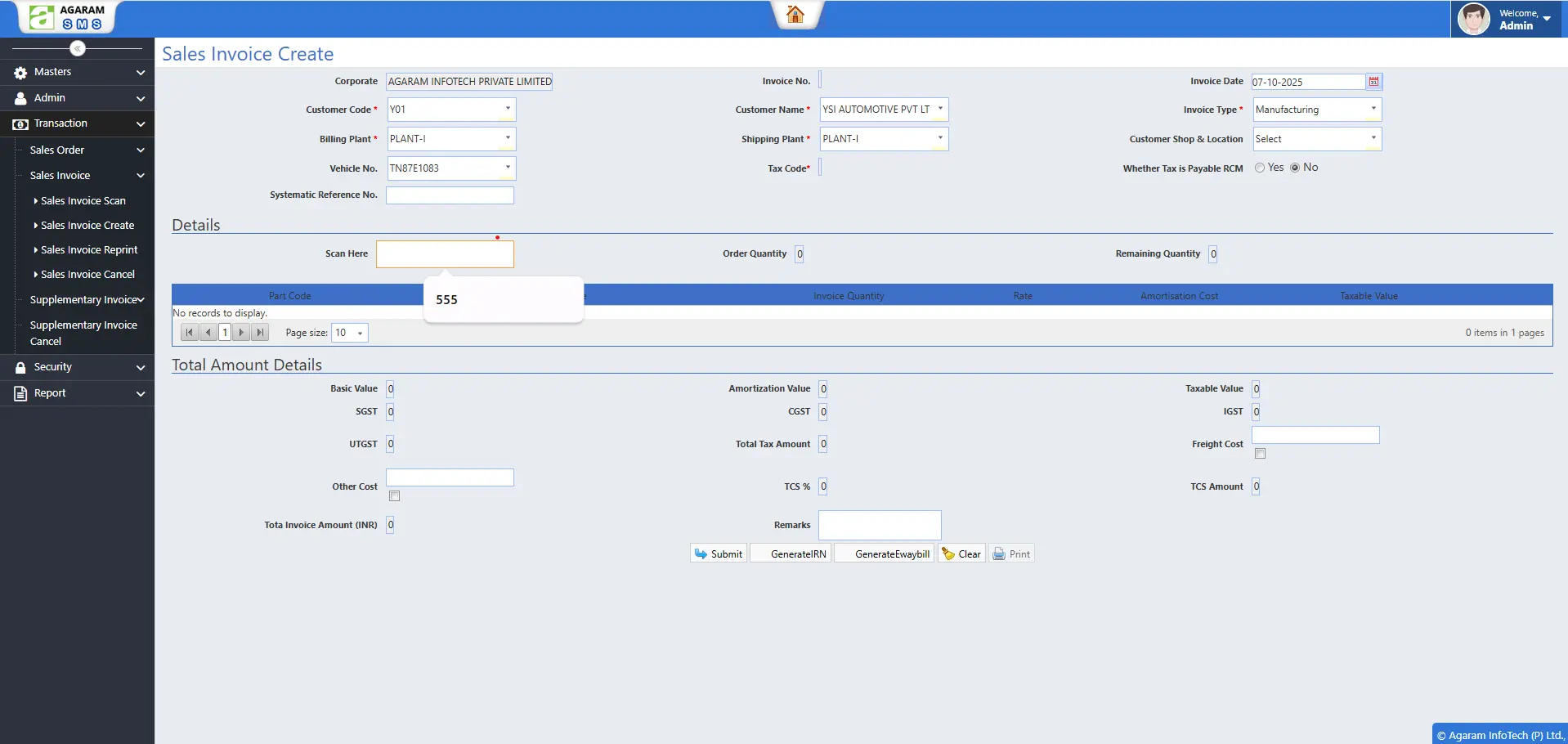 Way Bill and Delivery Challan Management