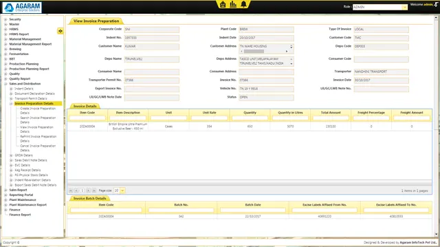 Sales and Distribution Module in Brewery